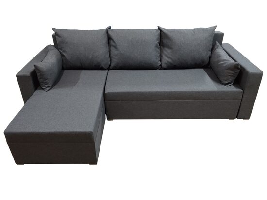 Narożnik Marlo Plus 226x145 cm Szary – Pojemnik + Spanie