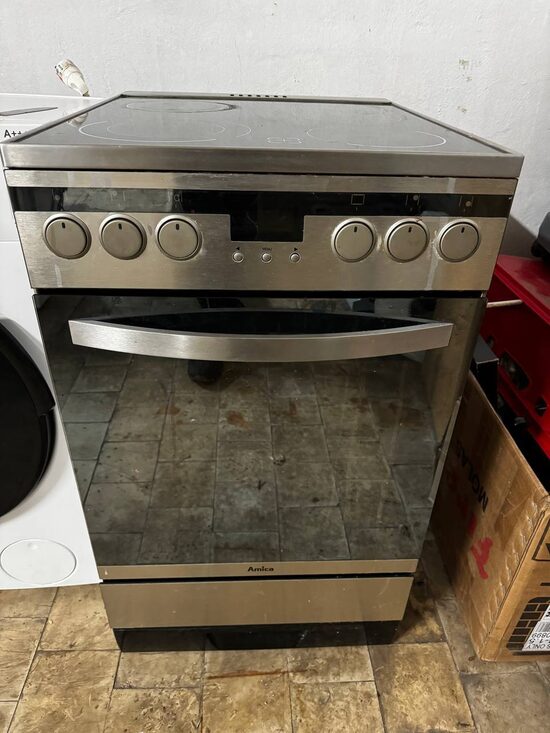 Amica – Kuchnia elektryczna z płytą ceramiczną, inox